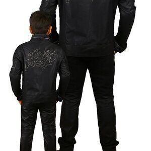 Kids Daft Punk Leather Jacket Real Leather Black Leather Jacket 4-5 years